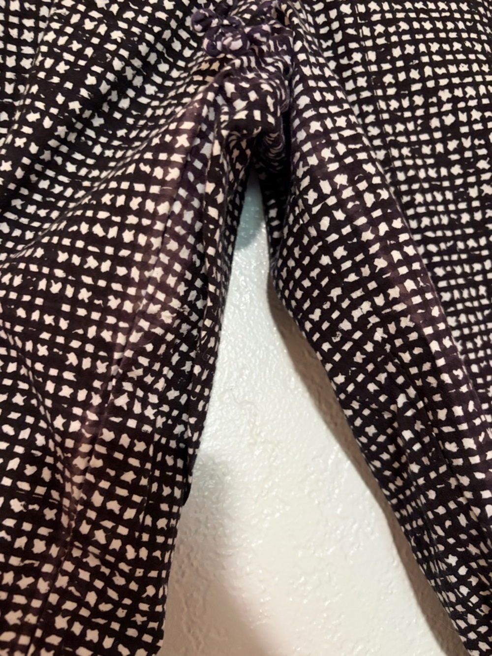Anokhi Barrel Leg Pants Lagenlook Black & White Pattern Wide Large 100% Cotton - Picture 6 of 6